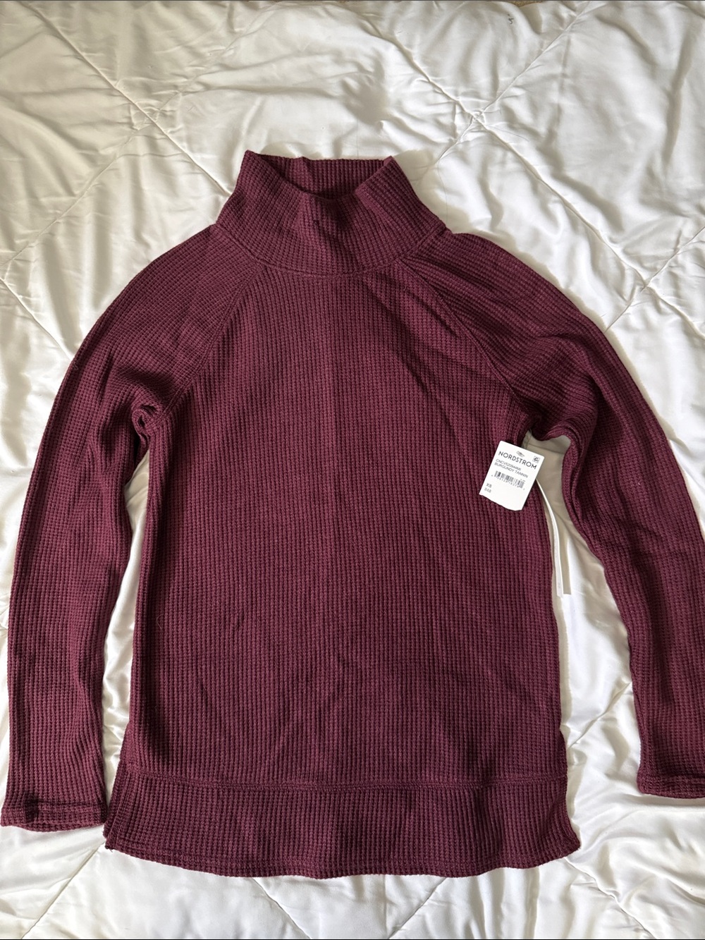 Caslon Wine Ribbed Turtleneck Sweater